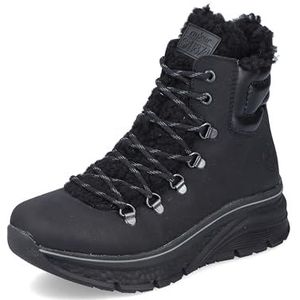 Rieker Dames 48030 Veterlaarzen, zwart, 39 EU