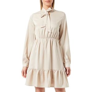 usha BLACK LABEL Dames midi-jurk met volant 17529119, beige, S, beige, S