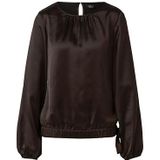 Blouse - Satijnen Blouse - Met Strikdetail - Vloeiende Stof - Trompetmouwen