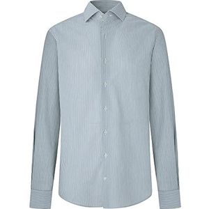HACKETT LONDON Heren MELANGE STRIPE Shirt, 8ADWHITE/Groen, Large