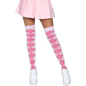 Leg Avenue Dames Argyle Knit Over de Knie Sokken Panty, Roze, One Size