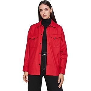 Koton Dames shirt met lange mouwen pocket snap button, rood (414), 44