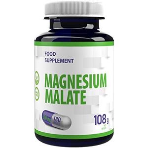 Magnesium Malaat 2000mg per portie 180 Vegan Capsules,in Laboratorium getest, puur, zonder vulstoffen