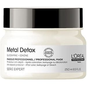 L'Oréal Professionnel Metalen detox haarmasker, beschermt gekleurd haar tegen beschadiging, voor glad, sterk en glanzend uitziend haar, rijke en romige textuur, Serie Expert, 250 ml