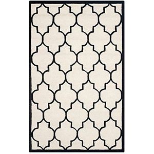 Safavieh - Everly - Tapijtloper - Ivoorkleurig/Zwart - 244 cm x 76 cm - Wol