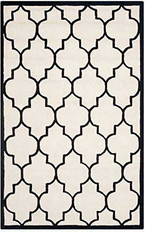 Safavieh - Everly - Tapijtloper - Ivoorkleurig/Zwart - 244 cm x 76 cm - Wol