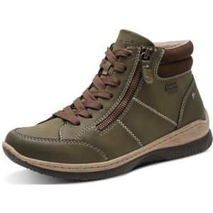 Jana - Enkellaarsjes - Kaki - Imitatieleer - Zeer Breed