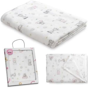 Interbaby Babydeken voor pasgeborenen, extra zacht, bedrukt, koala, comfortabel, warm, 80 x 110 cm, uniseks, voor kinderbed, kinderwagen, mosesmand