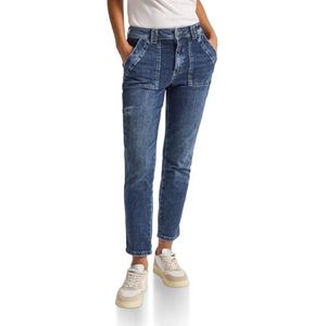 Street One Dames Cargo jeans in Loose Fit in Blauw, in size: 25