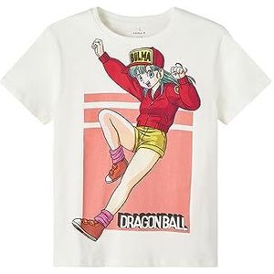 NAME IT Nkfjulu Dragonball Ss Boxy Top Noos Vde T-shirt voor meisjes, wit alyssum, 122/128 cm