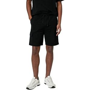 Koton Heren Cargo Pocket Gedetailleerde Trekkoord Slim Fit Shorts, zwart (999), XS
