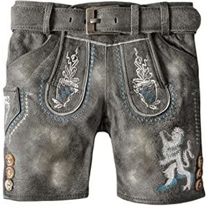 Stockerpoint Trachtenkids Jongens broek Bayern jr. Leren broek, grijs antiek, standaard, Grijs antiek, 152 cm