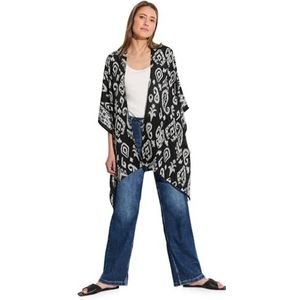 CECIL Dames B580746 zomer cape met print, zwart, A, zwart, A