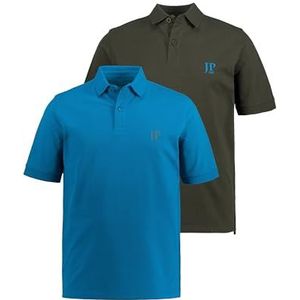JP 1880 - Piquee - Poloshirt - Donker Taupe - Voordeelverpakking 2 Stuks
