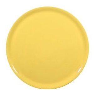 HENDI Pizzabord, porselein, patroon: eenkleurig, geschikt voor vaatwasser en magnetron, ⌀330mm, geel
