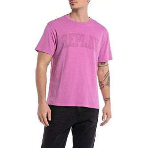 Replay T-shirt voor heren, regular fit, 106 Fairy Violet, L