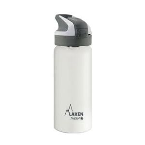 Laken herbruikbare thermische fles top van roestvrij staal met automatische dop en veiligheidssluiting, 500 ml, wit