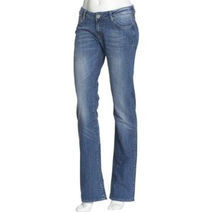 Cross Jeans F 409-109 vrouwen jeansbroek/lang, recht been (rechte pijp), blauw (Mid Blue Used), 28W x 32L