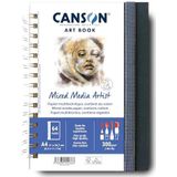 CANSON - Professional Book - multifunctioneel papier - fijne korrel - 300 g/m² - Spiraalgebonden notitieboek - A4-21 x 29-7 cm - wit - 28 vellen