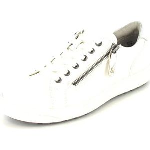 Jana Softline 8-8-23666-20 Sneakers voor dames, wit/zilver, 36 EU, Wit-zilver., 36 EU Breed
