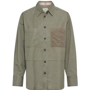 camel active Overshirt gemaakt van katoen lyocell mix - Maat womenswear-L - Grijs - Groen