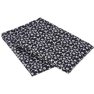 Marimekko - Kussensloopset, katoen percal beddengoed, glad en koel woondecoratie (Pikkuinen Unikko zwart, standaard)