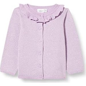 Bestseller A/S Nbfhaluna Ls Knit Card Gebreid vest voor babymeisjes, Orchid Bloom, 50 cm