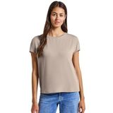 Jersey shirt met mesh-detail, Morning Beige, 34