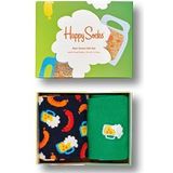 Happy Socks 2-Pack Beer Socks Gift Set, kleurrijke en leuke, Sokken voor Dames en Heren, Groente-Blauw-Oranje 2 paar (36-40)