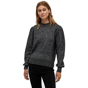 Minus Dames Mille Highneck Knit Pullover Sweater, dark grey melange, M