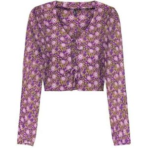 ONLY Onlnova Life Vis L/S Hailey Tie Top, Amarant Violet, M Dames, Amaranth Violet, M