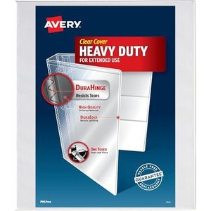 Avery Heavy Duty View 3 ringband, 0,5 inch 1 touch schuine ring, geschikt voor papier van 21,5 cm x 28,9 cm, 1 witte band (79380)
