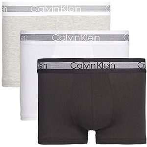 Calvin Klein Heren Trunk (Pack van 3), Zwart (Grijs Heather/Zwart/Wit), L