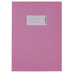 HERMA 7030 Papieren boekomslag DIN A5 met tekstveld, van sterk gerecycled papier en rijke kleuren, boekomslagen voor schoolschriften, roze