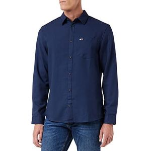 Tommy Jeans Heren TJM Solid Flanellen Shirt, Twilight Navy, S