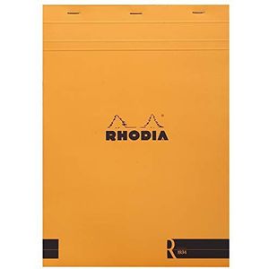 RHODIA 182011C - Notitieblok ""de R"" nr. 18 oranje - A4 21 x 29,7 cm - gelinieerd - 70 afneembare vellen - lichtbruin papier 90 g/m² - fluweelzachte omslag - Basics