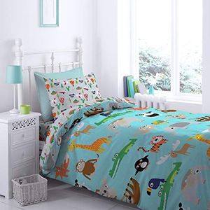 Catherine Lansfield Animal Adventure Beddengoedset, 140 x 220 + 65 x 65 cm