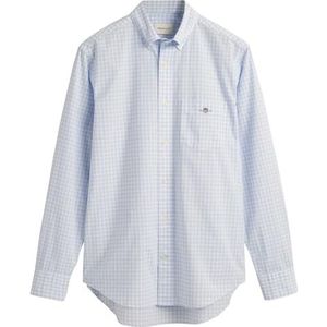 GANT Heren REG POPLIN Gingham Shirt Klassiek hemd, Light Blue, Standaard, lichtblauw, 3XL
