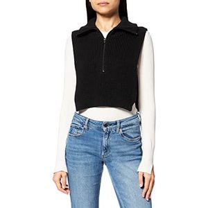 NA-KD Damestrui met hoge hals, gebreid, zwart, S