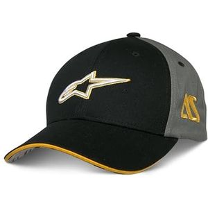 Alpinestars Multicomp Pet Baseballpet voor heren, snapback verstelbaar, met vizier, sportpet, zwart/grijs, eenheidsmaat, Zwart/Grijs, Eén maat