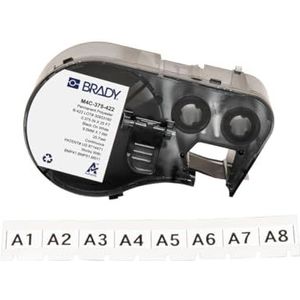 Brady Polyester Label Tape voor Labelprinter BMP41/BMP51/BMP53/M511 - Zelfklevende Printerlabels - Multifunctionele polyesterlabels - Zwart op Wit (9.53 mm x 7.62 m) - M4C-375-422