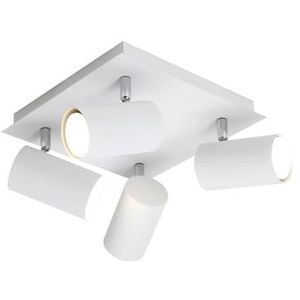 Trio Lampen Rondell in metaal wit, rondel 4 lampen, exclusief 4xGU10, 24 x 24 cm 802430401
