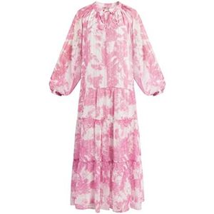 IZIA Dames maxi-jurk met batikprint jurk, roze, M, roze, M