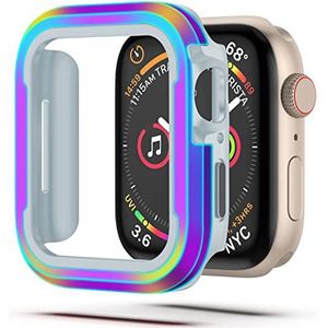 Wehilion Aluminiumlegering Ultra Slim HD beschermhoes voor Apple Watch Series 6 / SE Series 5 / Series 4 44mm Full Coverage Case tegen krassen, valhoes - Rainbow