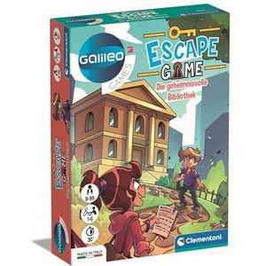 Galileo Escape Game 59370 The Mysterieuze bibliotheek, Escape spel voor kinderen vanaf 8 jaar, gezelschapsspel en familiespel Clementoni
