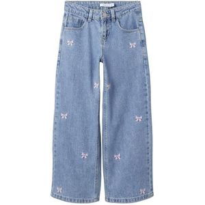 Name it kids Meisjes Nkfrose Wide Emb Jeans 3285-Be, Medium Blauw (Medium Blue Denim), 11 Jaar, Medium Blauw (Medium Blauw Denim), 146 cm