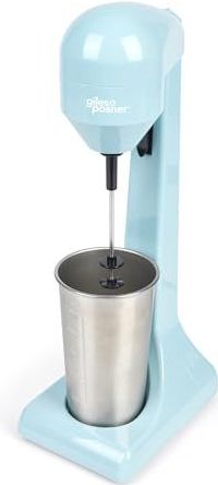 Giles & Posner Milkshake Maker - 2 snelheden, 500ml roestvrijstalen beker & mes, capaciteitsaanduidingen, stevige clips, melkopschuimen, ijskoffie, 100W