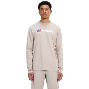 Berghaus Heren T-shirt met groot logo, taupe, 2XL