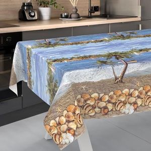 ANRO Afwasbaar tafelzeil, tuintafelkleed, voor binnen en buiten, met snijrand, vakantie, 180 x 140 cm