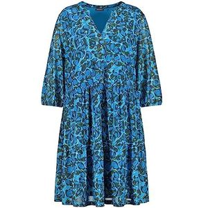 Samoon Tuniekjurk voor dames, met allover-print, 3/4 mouwen, elastische mouwzoom, gebreide tuniekjurk, patroon, knielengte, Blue Light patroon, 50 NL